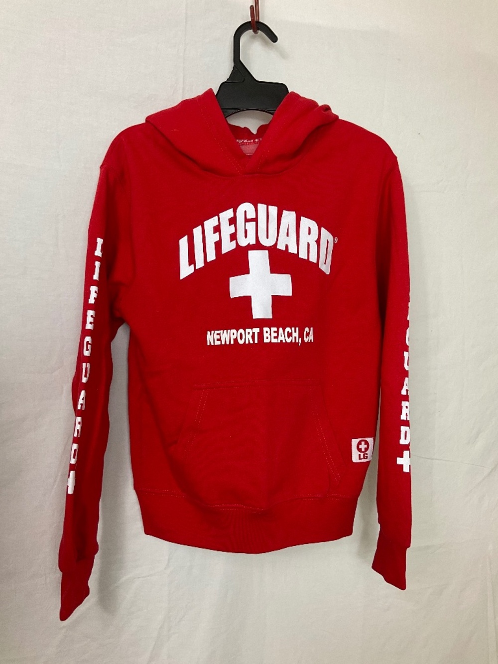 Red Newport Beach Official Lifeguard Hoodie Youth Size S (6-8)